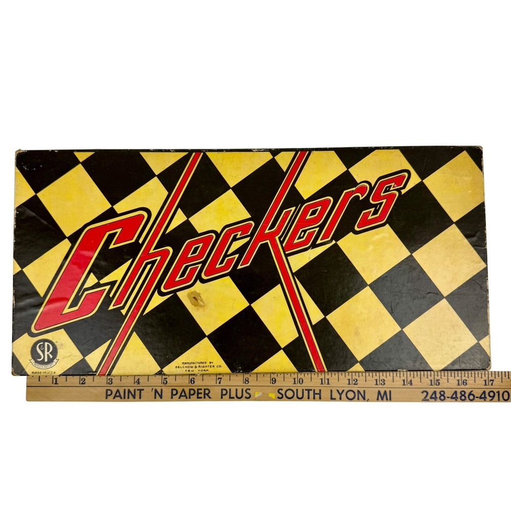 Vintage Selchow & Righter No 26 Checkers Game Board Complete